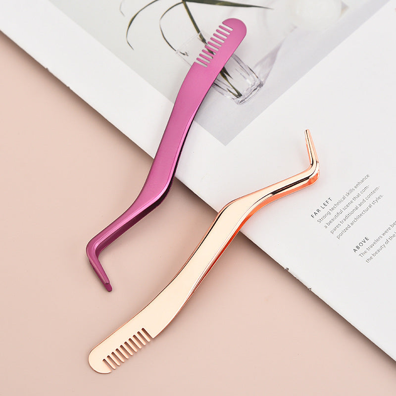 Lash tweezers with comb